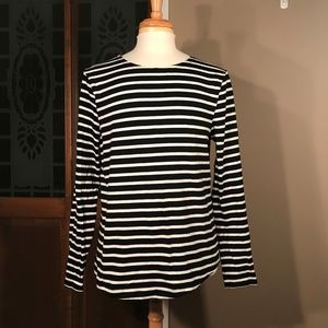 ASOS Striped Long-Sleeve Tee with Zip Back